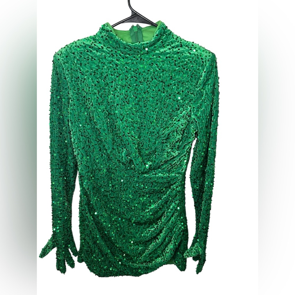 Angel Brinks- Green Sequin Mini Dress
